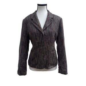 Sag Harbor Petite 14P Tweed Blazer Jacket Multicolor Wool-Blend Look FS21453JC